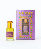 Attar 726 Romance perfume bottle with decorative purple and gold packaging