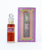 Attar 726 Temptation perfume oil bottle with ornate purple box, floral decorative border